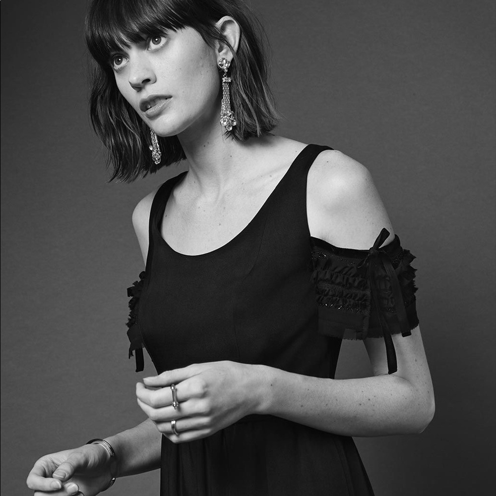 Club Monaco Embellished Annina Cold Shoulder Dress